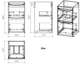 Тумба с раковиной Azario Magenta 110 CS00078394 левая под стиральную машину, Белая глянцевая