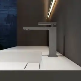 Смеситель для раковины Vincea Dice VBF-2DS1GM однорычажный, вороненая сталь