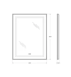 Зеркало BelBagno SPC-KRAFT-600-800-LED-TCH-WARM-NERO