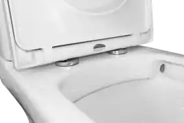 Унитаз напольный Azario Alba AZ-8323 безободковый, с бачком и сидением микролифт, Белый глянцевый