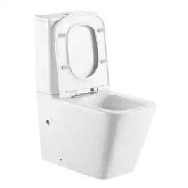 Унитаз-компакт Azario Terra AZ-6003-A напольный, безободковый, со смывом Торнадо, в комплекте с бачком и сиденьем микролифт, Белый глянцевый