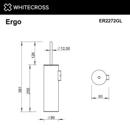 Ершик для унитаза Whitecross ERGO gold, ER2272GL, Золото глянцевое