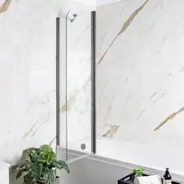 Шторка на ванну AVS Асти Дуо 100 см левая профиль оружейная сталь, прозрачное стекло, 803-0016-150-5545L-WS-T