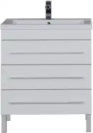 Тумба под раковину Aquanet Верона 75 белый (напольная 3 ящика) 178254
