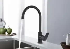 Смеситель для кухни Aquatek Бетта AQ1182MB поворотный излив, Черный матовый