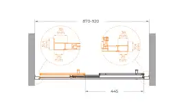 Душевая дверь CEZARES MOLVENO-BF-3-90-C-BORO-IV стекло Прозрачное, профиль Брашированное золото