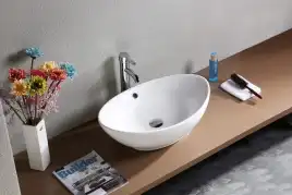 Раковина накладная CeramaLux 590х385х190 9019, цвет Белый