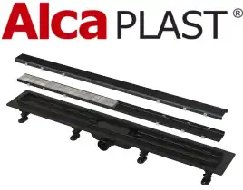 Душевой лоток AlcaPlast APZ19BLACK-850 Simple с решеткой под плитку / Черный матовый