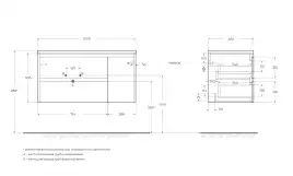 Тумба под раковину BelBagno KRAFT-1000-2C-1A-SO-RGB-L подвесная Rovere Galifax Bianco