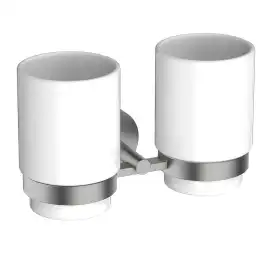 Стакан для ванной Aquatek Бетта AQ4617BGM двойной, Оружейная сталь