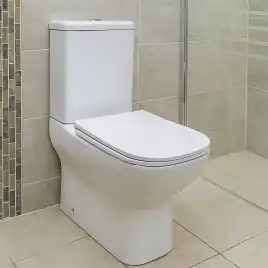 Унитаз-компакт Azario VARO AZ-2171-1 напольный, безободковый, в комплекте с бачком и сиденьем микролифт, Белый глянцевый