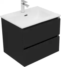 Тумба под раковину Aquanet Вега 2.0 60 черный, подвесная, 337953