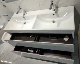 Тумба с раковиной AVS Гармония 120 двойная, белая, K821-07-1200WG-02-1210SP-WG