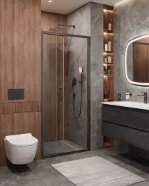 Душевая дверь CEZARES MOLVENO-BF-3-100-C-GM-IV стекло Прозрачное, профиль Оружейная сталь