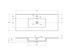 Керамическая раковина CEZARES CZR-8002-120