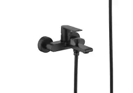 Смеситель для ванны Aquatek Лира AQ1449MB, однорычажный, с коротким изливом, Черный матовый