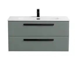 Тумба под раковину Cezares ECO-CER-N 120 см, ECO-CER-N-1200-2C-SO-GVO-P (без ручек), Серо-Зеленый Матовый