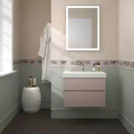 Раковина KERAMA MARAZZI CUBO подвесная\мебельная, 70 см, белая глянцевая, CU.wb.70