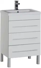 Тумба под раковину Aquanet Верона 58 белый (напольная 3 ящика) 178253