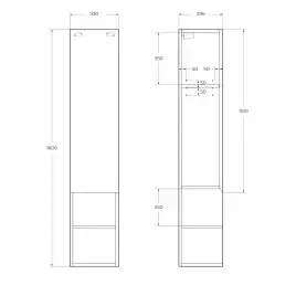 Шкаф-пенал BelBagno KRAFT-1600-1A-SC-RNN-R  Rovere Nebrasca Nature
