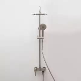 Душевая система WasserKRAFT  A14201 для ванны с изливом, верхний и ручной душ, Никель