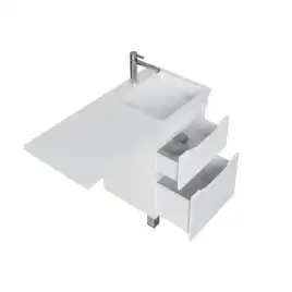 Тумба под раковину Grossman Вилар 120 напольная, под стиральную машину, белая глянцевая (126011)