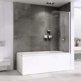 Шторка для ванны Abber Ewiges Wasser 100 см, AG52100, профиль Хром, стекло Прозрачное