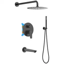 Душевая система Aquatek БЕТТА AQ1173MB, Черный матовый