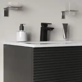 Тумба с раковиной IDDIS Bild 60, подвесная, Темно-серый, BIL60G0i95K