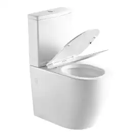 Унитаз напольный Azario LUMA TORNADO FLUSHING AZ-1253ST безободковый, смыв Торнадо, с бачком и сидением микролифт, Белый глянцевый