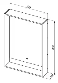 Зеркало Aquanet Милан 60 дуб рошелье, 336393
