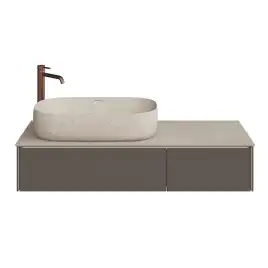 Тумба под раковину Kerama Marazzi MAGICA 120 см, MA.120.2\EGR.M подвесная, Вечерний серый матовый