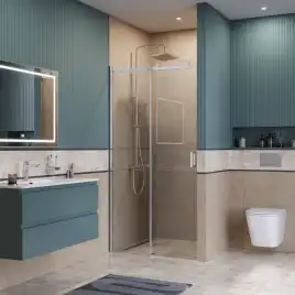 Душевая дверь BelBagno SOFT_CLOSE-2-BF-1-100-C-Cr стекло прозрачное, профиль Хром