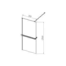 Душевая перегородка Vincea Walk in HR 90 см, VSW-4HR900CL, профиль Хром, стекло Прозрачное