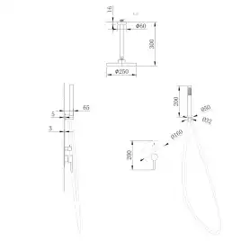 Душевая система ABBER Emotion AF8821G скрытого монтажа без излива, золото матовое