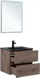 Тумба под раковину Aquanet Алвита New 60 2 ящика, дуб веллингтон табак 334184