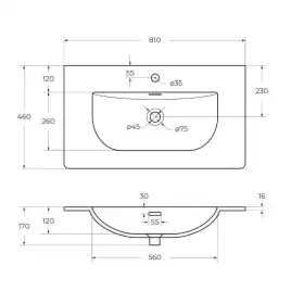 Тумба под раковину BelBagno UNO-800-2C-SO-BO подвесная, Bianco Opaco