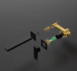 Смеситель для раковины AVS Cube 811-202-MB встраиваемый, с внутренней частью, черный матовый