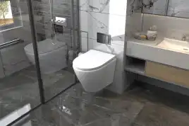 Подвесной унитаз ABBER Bequem AC1102 белый, безободковый, с сиденьем микролифт