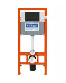Инсталляция для подвесного унитаза BelBagno BB002-80  с кнопкой смыва BB007-PR-NERO.M