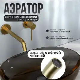 Смеситель для раковины AVS Slimmer 811-102-BG встраиваемый, с внутренней частью, брашированное золото