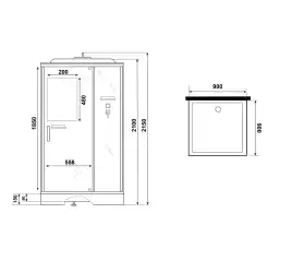 Душевая кабина Niagara Standart 90х90 ST90/15Q/BL низкий поддон, черный профиль