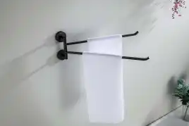 Держатель полотенец Aquatek Бетта AQ4613MB двойной, Черный матовый