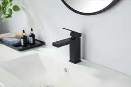 Смеситель для раковины Aquatek Либра AQ1610MB, однорычажный, цвет Черный матовый