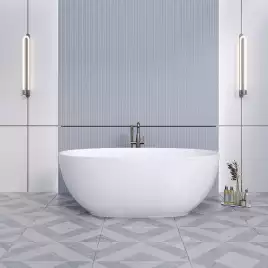 Ванна из литьевого мрамора  Aqua de Marco Caprice 160х80х60 Solid Perfection 1160WCAPR_SOL, Белая матовая