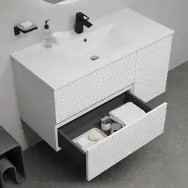 Тумба с раковиной IDDIS Bild 100, подвесная, Белая, BIL10W0i95K