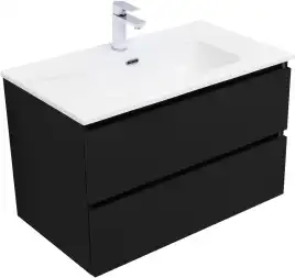Тумба под раковину Aquanet Вега 2.0 80 черный, подвесная, 337955