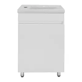 Тумба с раковиной Azario Эстима 40 CS00094579 левая напольная, Белая глянцевая