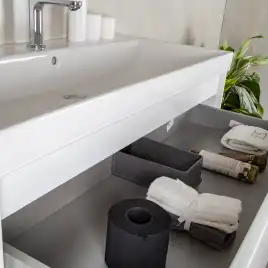 Тумба с раковиной AVS Вернисаж 100 белая глянцевая (раковина белая), подвесная 2 ящика, N814-01-1000WG-02-1010WG