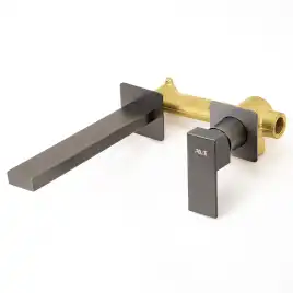 Смеситель для раковины AVS Cube 811-202-GM встраиваемый, с внутренней частью, оружейная сталь